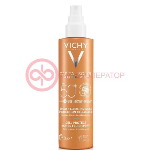 Виши капсолей спрей-флюид солнцезащитный 200мл легкий cell protect spf50 +