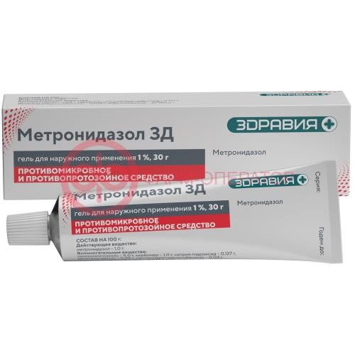 Метронидазол зд гель для наружного применения 1% 30г Метронидазол зд гель для наружного применения 1% 30г