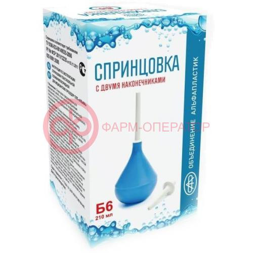 Спринцовка пвх №6б 2 наконечника Спринцовка пвх №6б 2 наконечника