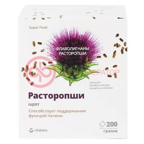 Витатека расторопши шрот порошок для приема внутрь 200г Витатека расторопши шрот порошок для приема внутрь 200г