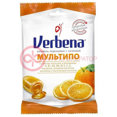 Вербена леденцовая карамель 60г начинка мультипо
