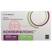 Комбифлокс таблетки покрытые пленочной оболочкой 500мг + 200мг №10