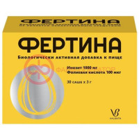 Фертина инозит фолиевая кислота порошок 1000мг + 0,1мг №30