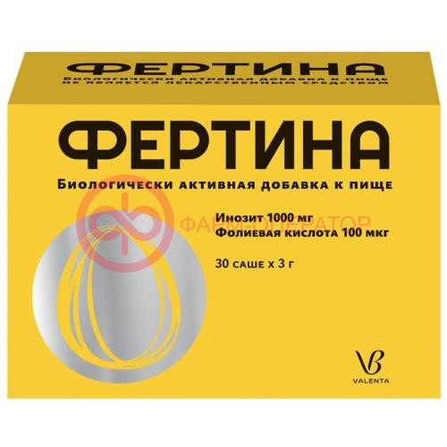 Фертина инозит фолиевая кислота порошок 1000мг + 0,1мг №30