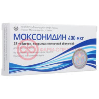 Моксонидин таблетки покрытые пленочной оболочкой 400мкг №28