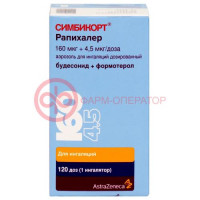 Симбикорт рапихалер аэрозоль для ингаляций дозированный 0,16мг + 0,0045мг/доза 120доз
