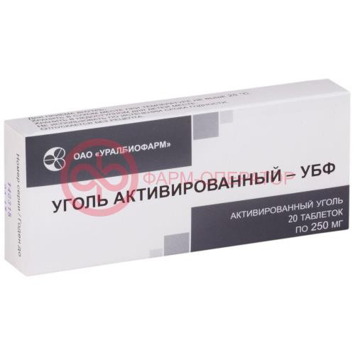 Уголь активированный-убф таблетки 250мг №20 Уголь активированный-убф таблетки 250мг №20