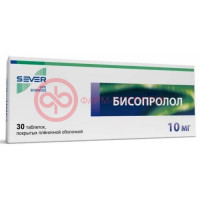 Бисопролол таблетки покрытые пленочной оболочкой 10мг №30