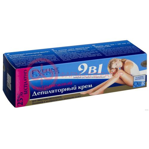 Эвелин коэнзимы молодости q10 + r крем-депилятор 125мл ультранежн д/сверхчувст кожи 9в1