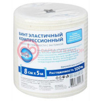 Клинса бинт эластичный компрессионный ср 8х500см (застежка)