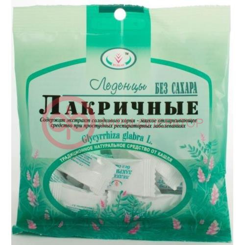 Лакричные леденцы без сахара 50г Лакричные леденцы без сахара 50г