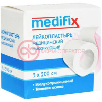 Медификс лейкопластырь медицинский фиксирующий 3х500см ткан белый