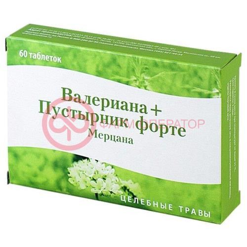 Мерцана валериана + пустырник форте таблетки №60 Мерцана валериана + пустырник форте таблетки №60