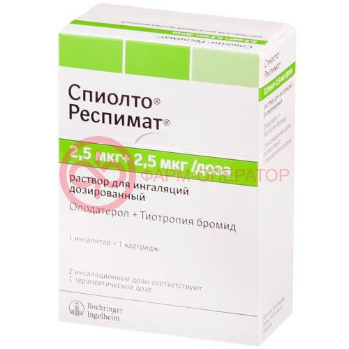 Спиолто респимат раствор для ингаляций 2.5мг + 2.5мг 4мл в комплекте с ингалятором респимат®