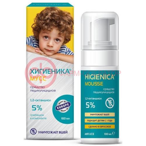 Хигиеника мусс 100мл педикулицидный с гребнем Хигиеника мусс 100мл педикулицидный с гребнем