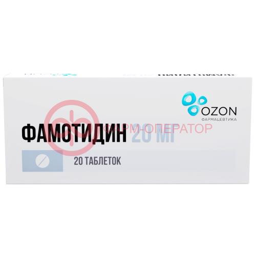 Фамотидин таблетки покрытые пленочной оболочкой 20мг №20 Фамотидин таблетки покрытые пленочной оболочкой 20мг №20