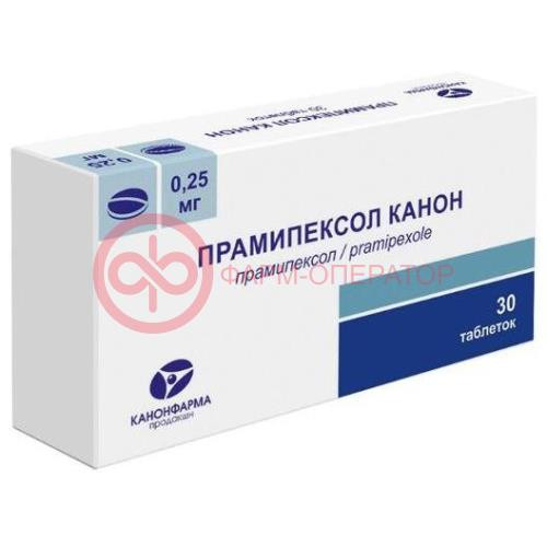 Прамипексол канон таблетки 0,25мг №30 Прамипексол канон таблетки 0,25мг №30