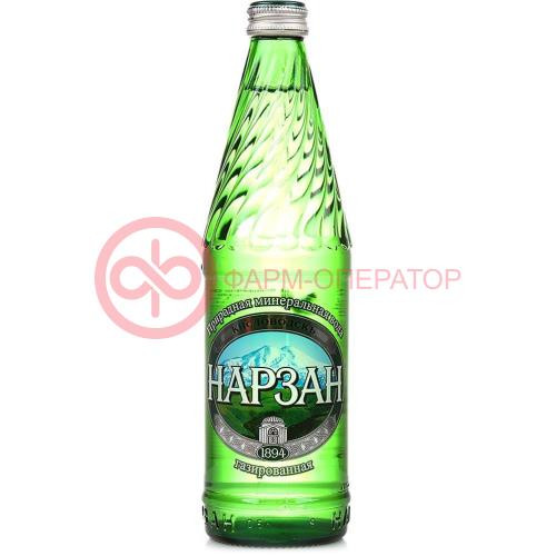 Нарзан вода минеральная газированная 0,5л серебр стекло