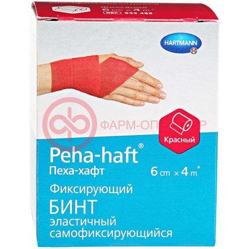 Пеха-хафт бинт когезивный самофикс 6смх4м красный