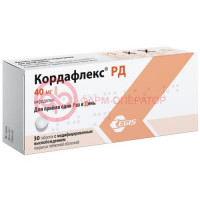 Кордафлекс рд таблетки с модифицированным высвобождением, покрытые пленочной оболочкой 40мг №30