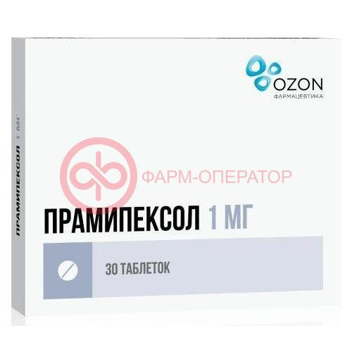 Прамипексол таблетки 1мг №30 Прамипексол таблетки 1мг №30