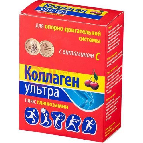 Коллаген ультра + с + глюкозамин порошок 8г №7 вишня Коллаген ультра + с + глюкозамин порошок 8г №7 вишня