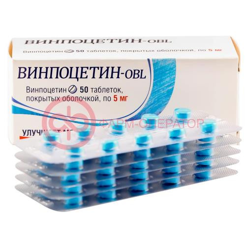 Винпоцетин-obl таблетки покрытые пленочной оболочкой 5мг №50 Винпоцетин-obl таблетки покрытые пленочной оболочкой 5мг №50