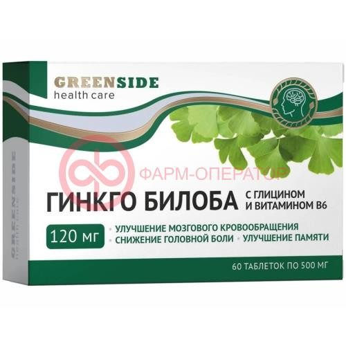 Гинкго билоба таблетки 120мг №60 глицин + витамин в6