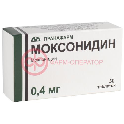 Моксонидин таблетки покрытые пленочной оболочкой 0.4мг №30