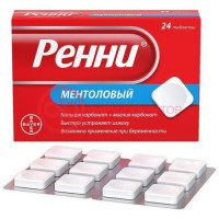 Ренни таблетки жевательные 680мг + 80мг №24 ментоловый