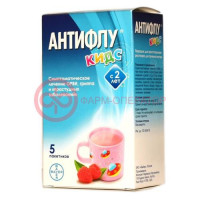 Антифлу кидс порошок для приготовления раствора для приема внутрь 160мг + 1мг + 50мг 12г №5