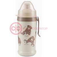 Хэппи беби поильник 360мл feeding cup с прищепкой 12мес +  /арт 14014/ мишка