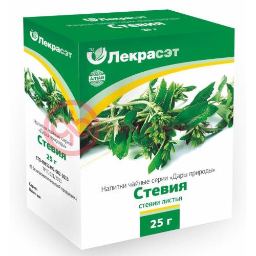 Дары природы стевия листья 25г. чайн. напиток /лекра-сэт/ Дары природы стевия листья 25г. чайн. напиток /лекра-сэт/