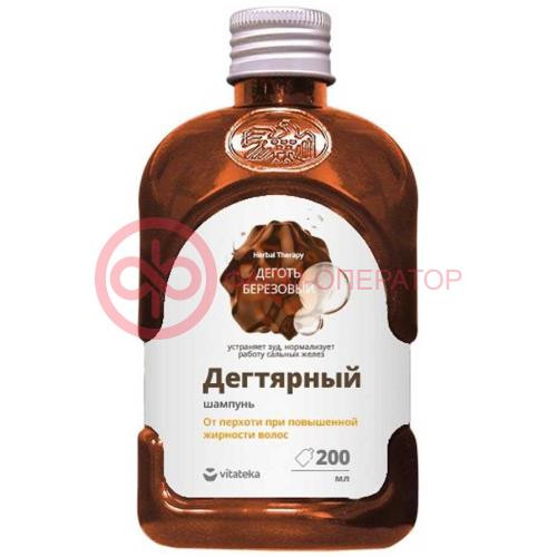 Витатека шампунь для волос 200мл дегтярный п/перхоти Витатека шампунь для волос 200мл дегтярный п/перхоти