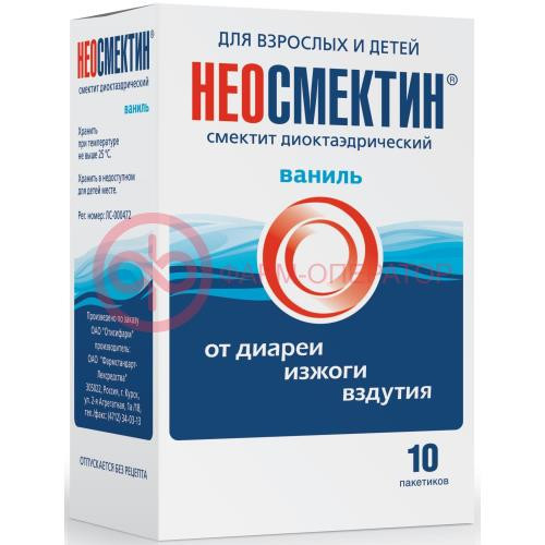 Неосмектин порошок для приготовления суспензии для приема внутрь 3г 3,76г №10 ваниль Неосмектин порошок для приготовления суспензии для приема внутрь 3г 3,76г №10 ваниль