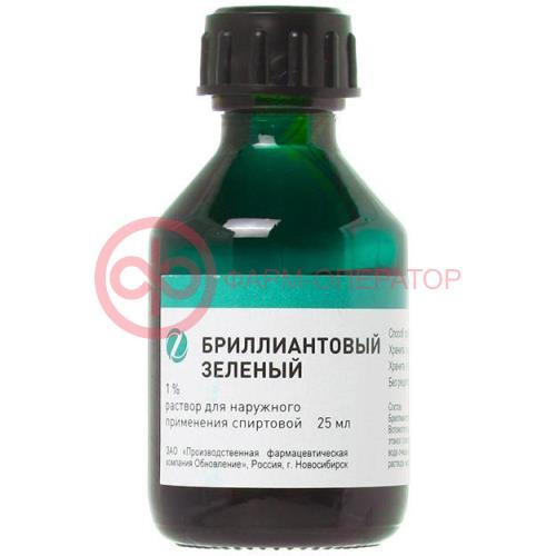 Бриллиантовый зеленый реневал раствор для наружного применения спиртовой 1% 25мл
