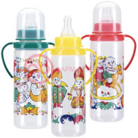 Курносики бутылочка с силиконовой соской 250мл с ручками 6мес +  /арт 11113/