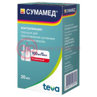 Сумамед порошок для приготовления суспензии для приема внутрь 100мг/5мл 20,925г