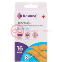 Клинса пластырь бактерицидный №16 универсал ткан основа