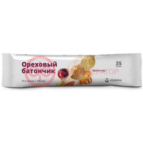 Витатека батончик-мюсли 35г орехи + мед и витам. с