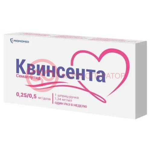Квинсента раствор для подкожного введения 0,25/0,5 мг/доза 1,5мл /в комплекте с иглами-6 шт/ Квинсента раствор для подкожного введения 0,25/0,5 мг/доза 1,5мл /в комплекте с иглами-6 шт/
