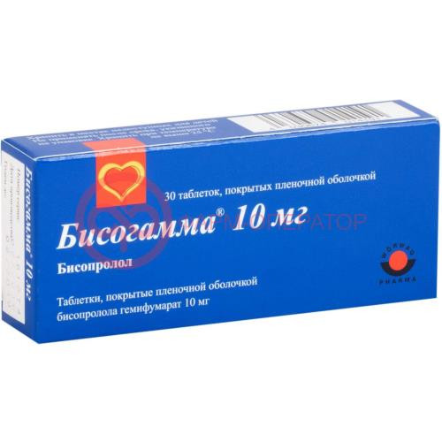 Бисогамма таблетки покрытые пленочной оболочкой 10мг №30 Бисогамма таблетки покрытые пленочной оболочкой 10мг №30