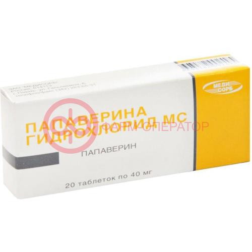 Папаверин медисорб таблетки 40мг №20