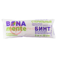 Бона менте бинт медицинский марлевый стерильный 5м х10см