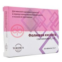 Тураника фолиевая кислота таблетки 100мг №50 с витам в6 и в12