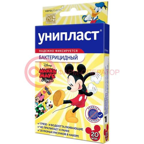 Унипласт лейкопластырь бактерицидный №20 микки маус Унипласт лейкопластырь бактерицидный №20 микки маус