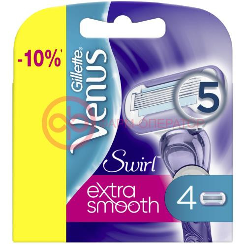 Жиллет венус свирл кассеты сменные для бритья №4 extra smooth жен. Жиллет венус свирл кассеты сменные для бритья №4 extra smooth жен.