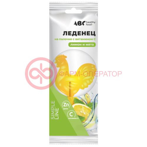 Авс хэлси фуд леденец на палочке 17г петушок цинк + вит.с лимон + мята