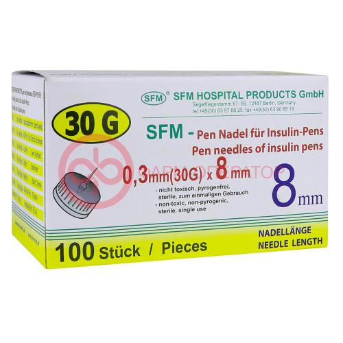 Сфм игла для шприц-ручек №100 30g 0,3 х8мм