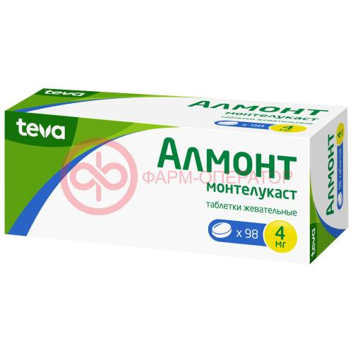 Алмонт таблетки жевательные 4мг №98 Алмонт таблетки жевательные 4мг №98